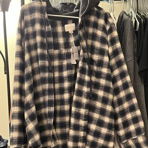 American Eagle hooded flannel